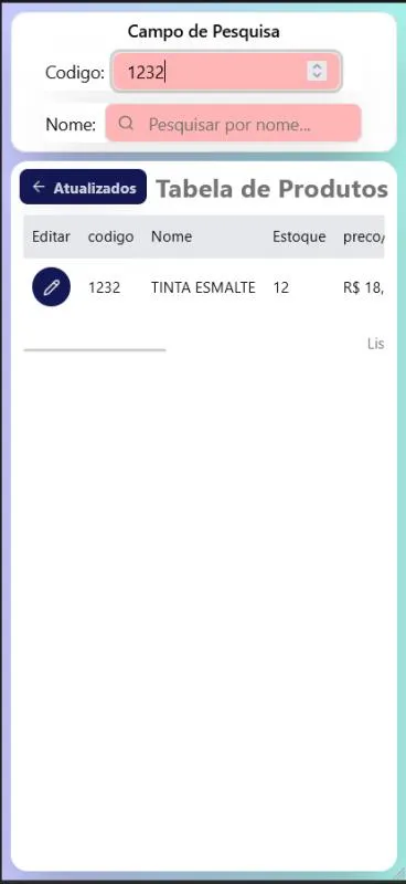 Mini Aplicativo de Balacao Estoque - 2