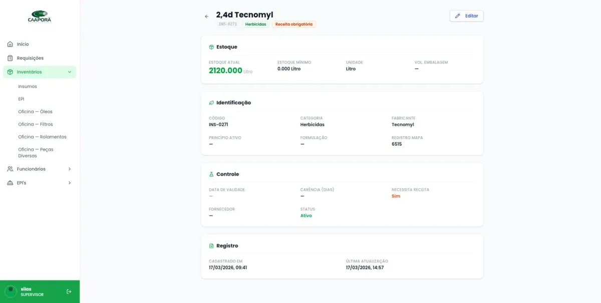 Sistema de Gestao Agricola
